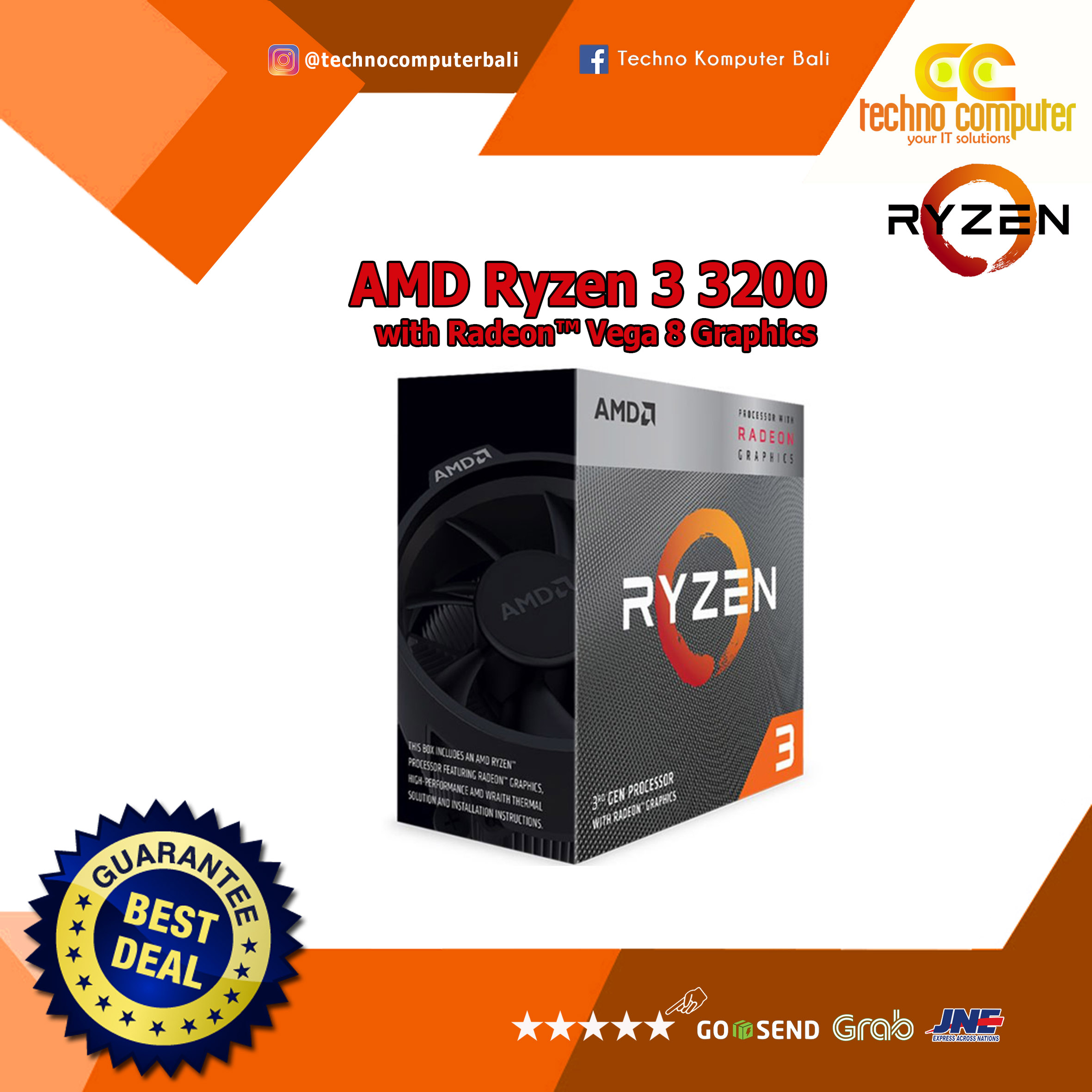 PROCESSOR AMD RYZEN 3 3200G - 4 Cores 4 Threads Up to 4.0GHz - Socket AM4