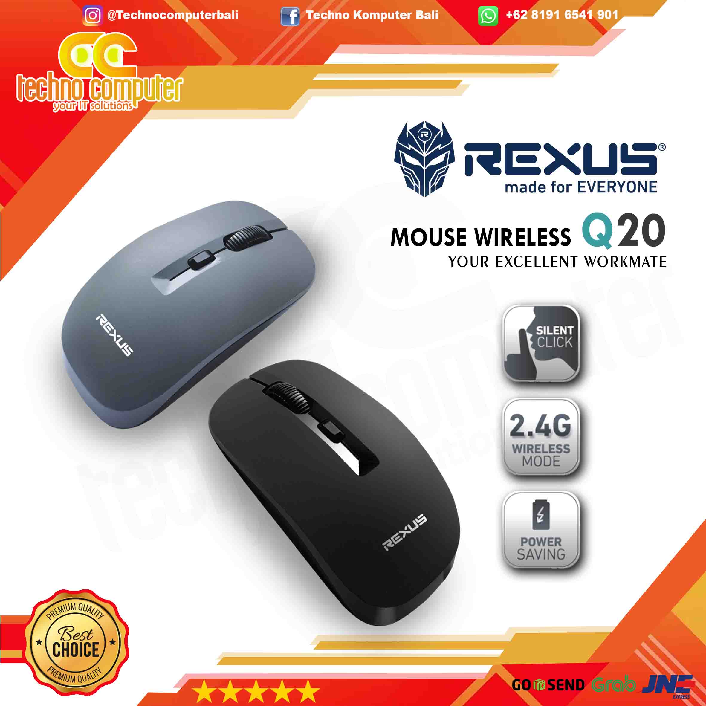 REXUS Q20 3D Wireless - Office Mouse Wireless