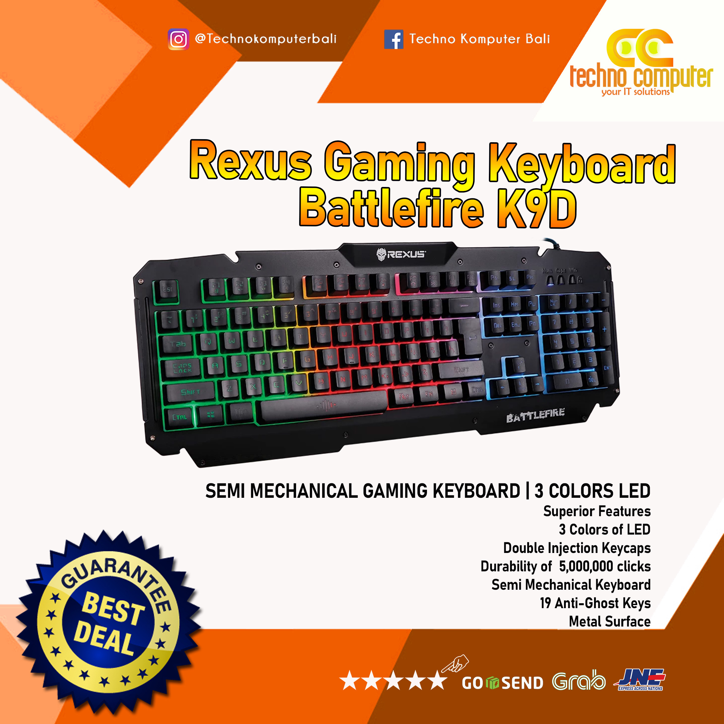 REXUS BATTLEFIRE K9D - Gaming Keyboard