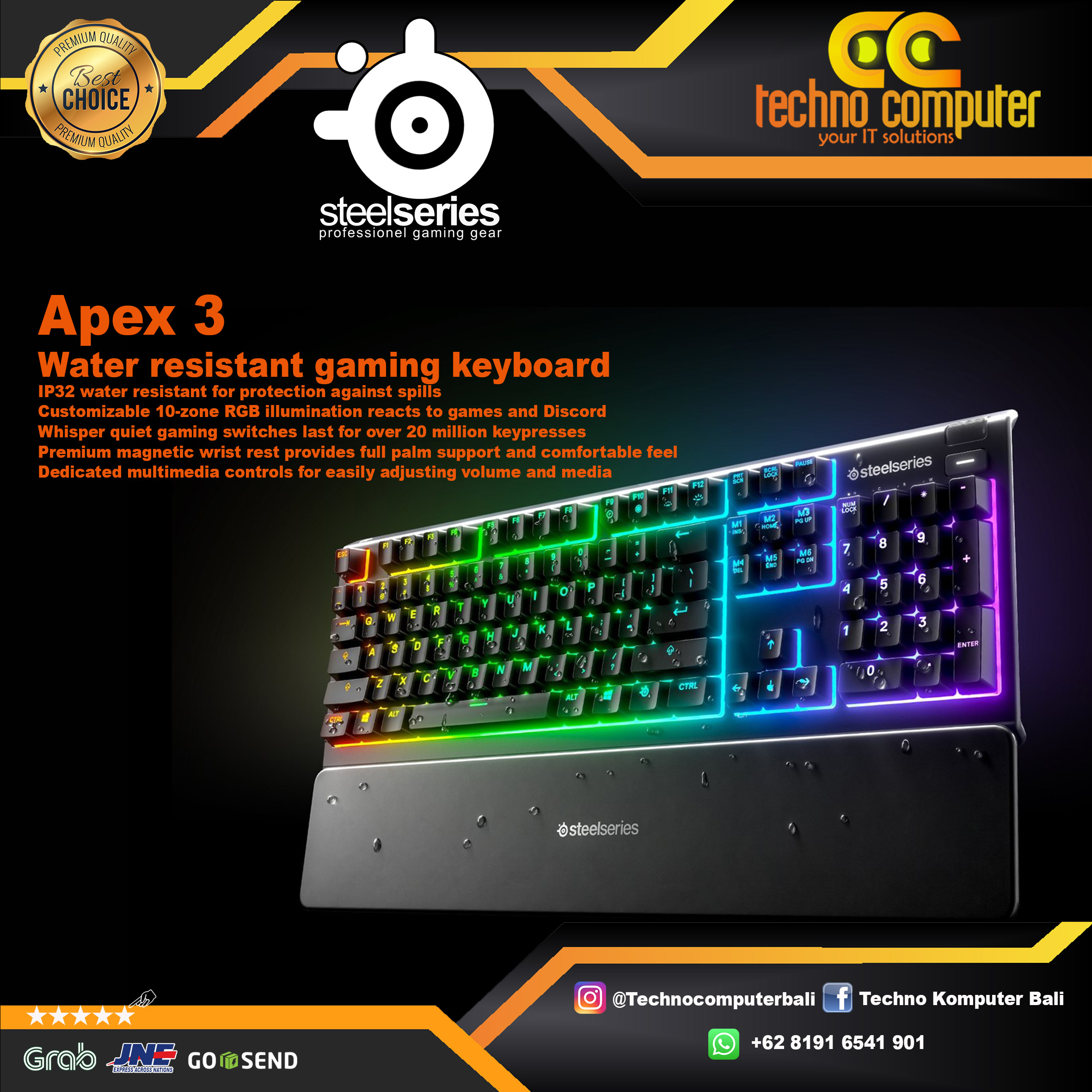 KEYBOARD GAMING STEELSERIES APEX 3