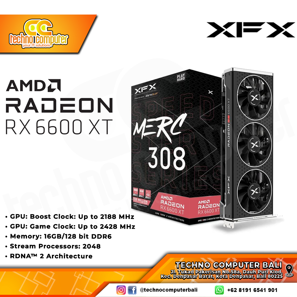 XFX AMD Radeon RX 6600 XT SPEEDSTER MERC308 8GB GDDR6