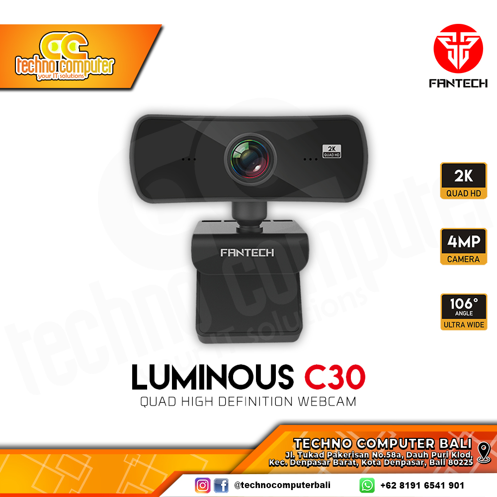 FANTECH LUMINOUS C30 - Quad HD 2K 25Fps Webcam