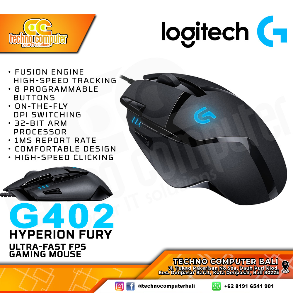LOGITECH G402 Hyperion Fury Ultra-Fast FPS - Gaming Mouse