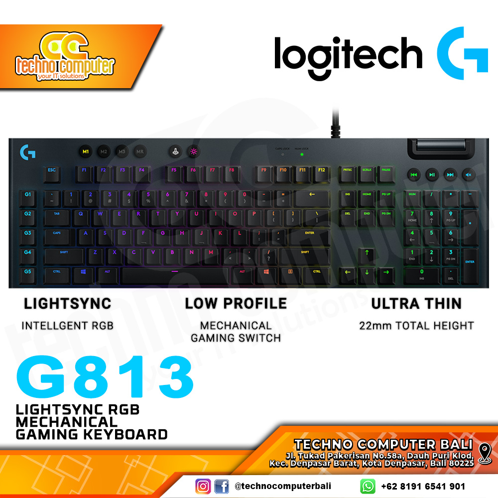 LOGITECH G813 Lightsync RGB - Mechanical - Gaming Keyboard