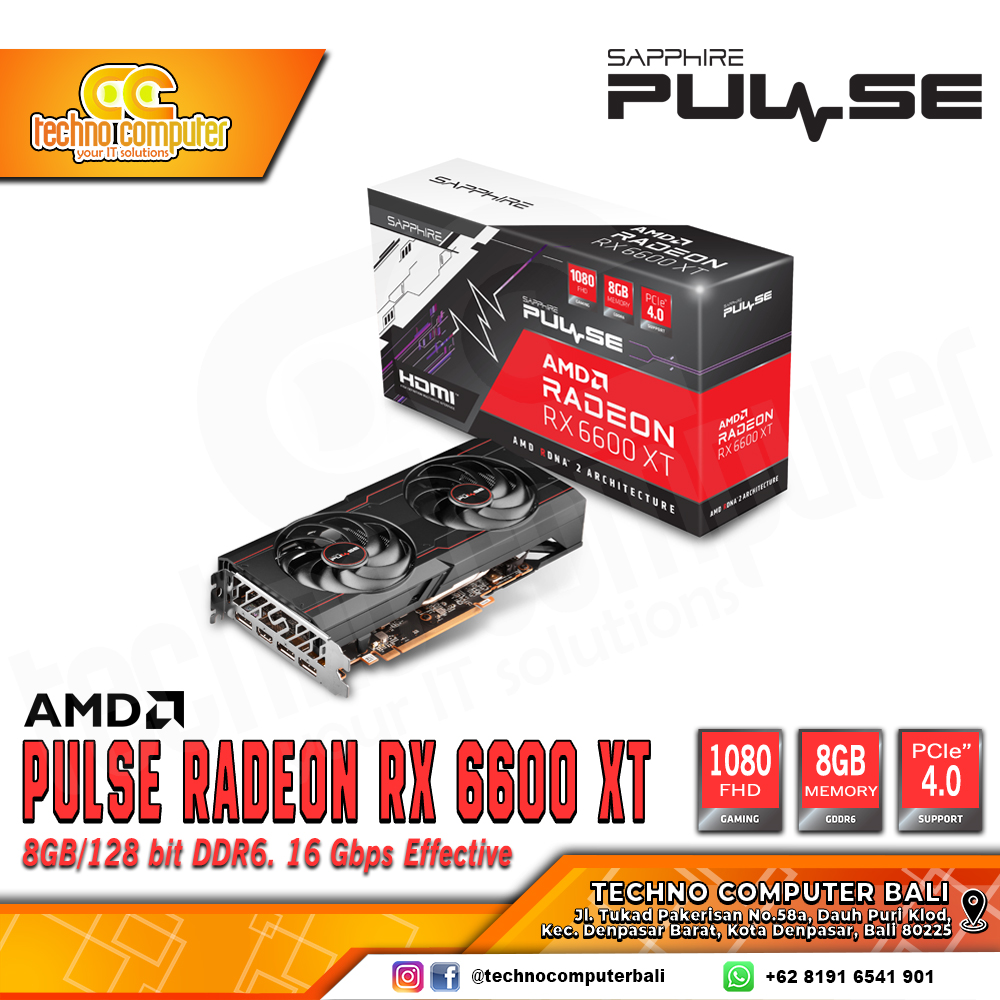 SAPPHIRE PULSE AMD Radeon RX 6600 XT OC 8GB DDR6