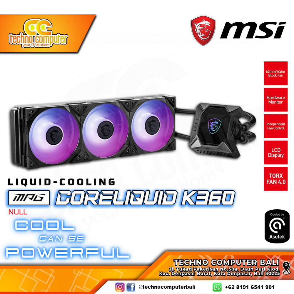 MSI MPG CORELIQUID K360 - CPU Cooler - 360mm AIO Liquid Cooler