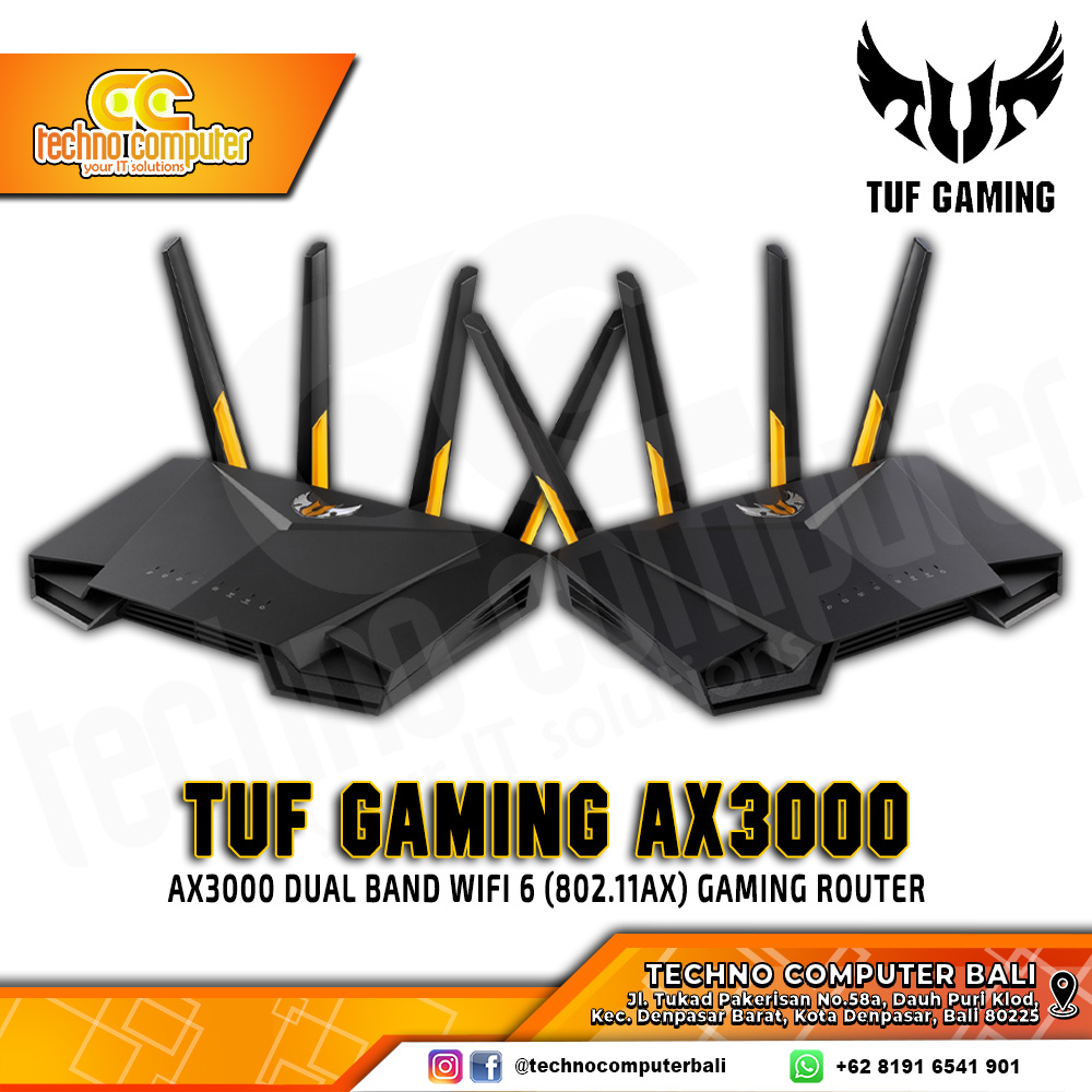 ROUTER ASUS TUF GAMING AX3000 Dual Band WiFi 6 Gigabit Wireless Router