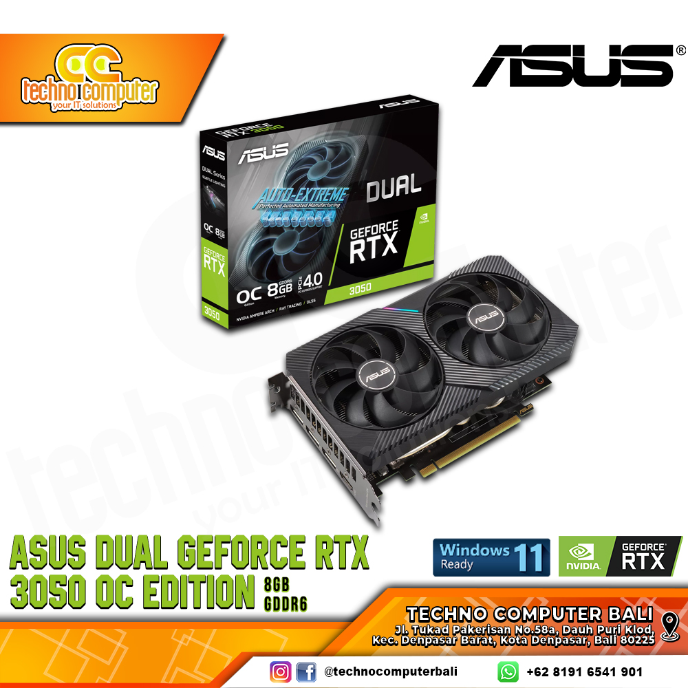 ASUS DUAL NVIDIA GeForce RTX 3050 OC Edition 8GB GDDR6