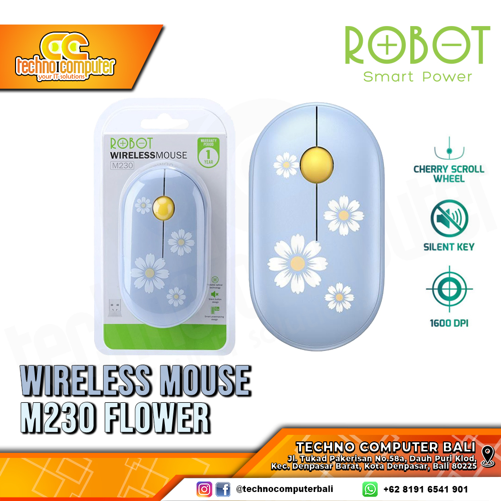 ROBOT M230 Wireless Flower - Office Mouse Wireless