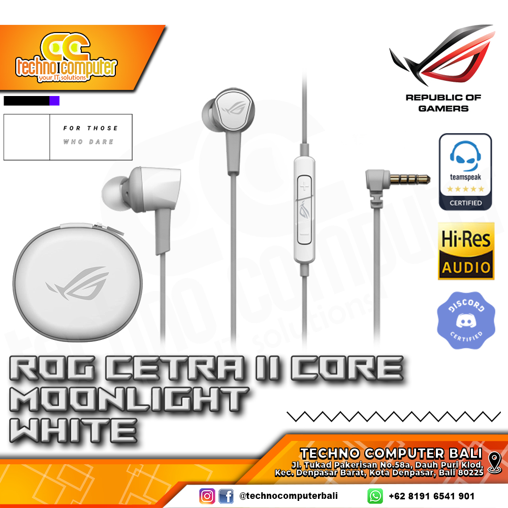 EARPHONE ASUS ROG Cetra II Core Moonlight White In-Ear Gaming Headphone - Gaming Earphone