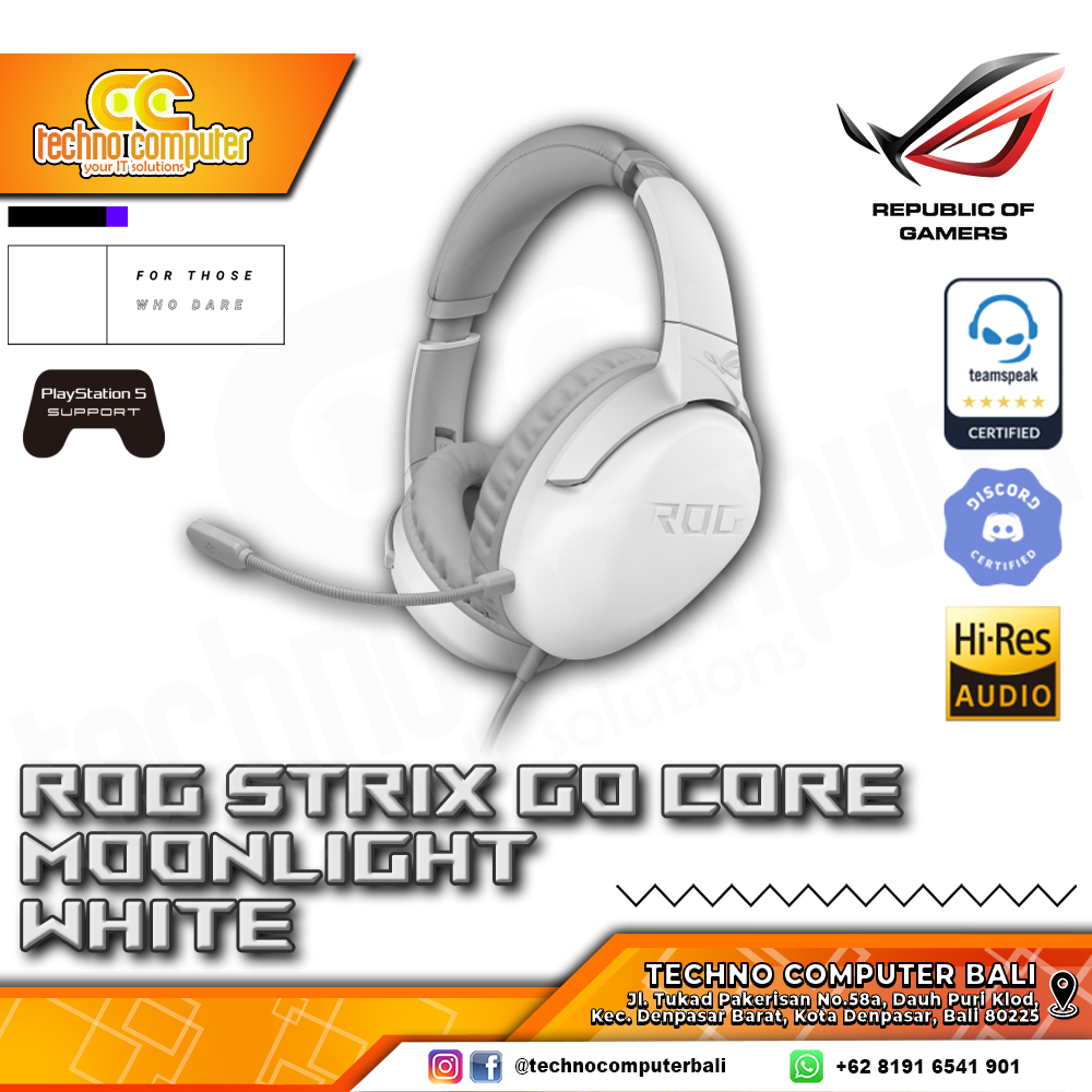 ASUS ROG Strix Go Core Wired Gaming Headset, 3.5mm Connector, Lightweight  Design