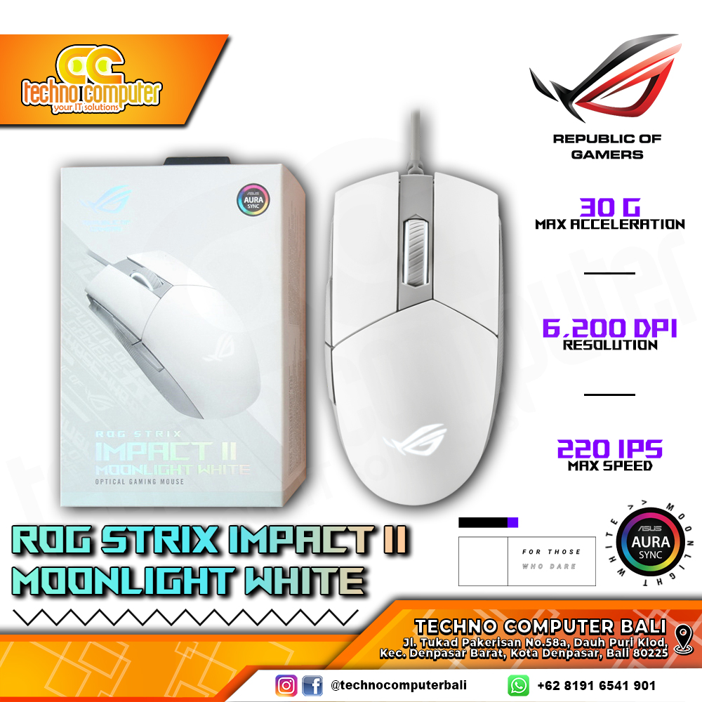 ASUS ROG Strix Impact II Moonlight White - Gaming Mouse