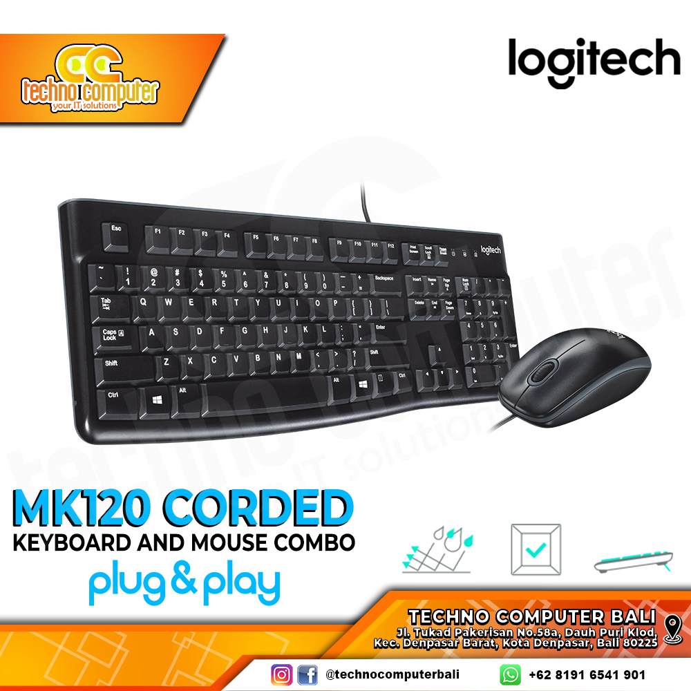 LOGITECH MK120 Combo - Office Keyboard & Mouse