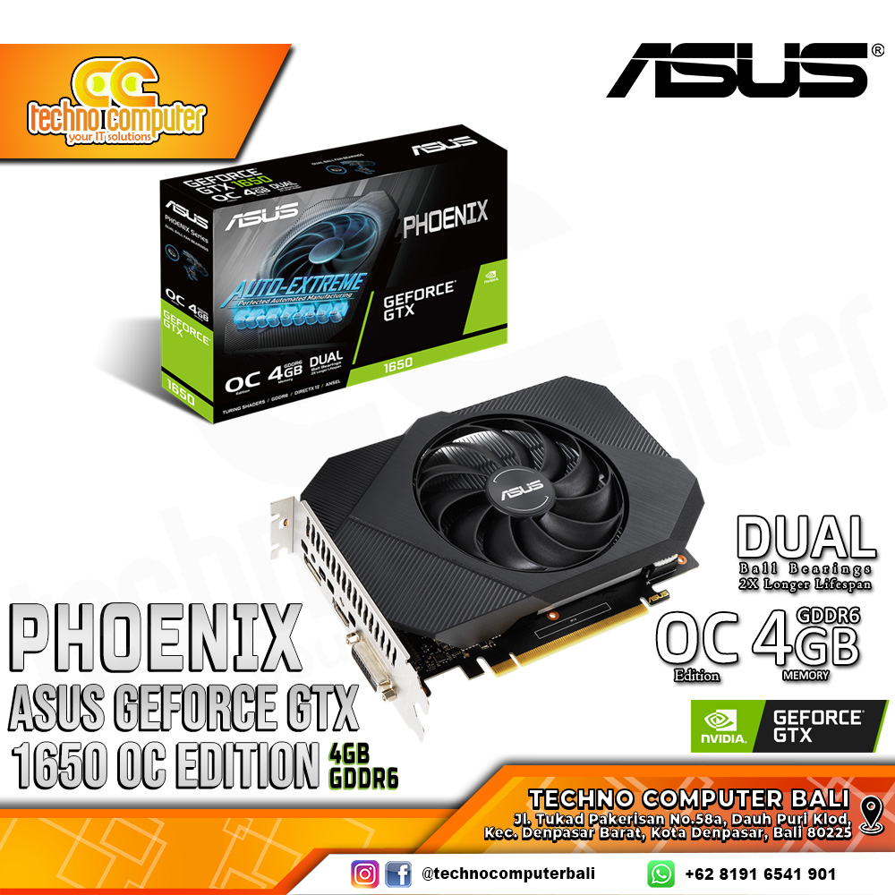 ASUS PHOENIX NVIDIA GeForce GTX 1650 OC Edition 4GB GDDR6