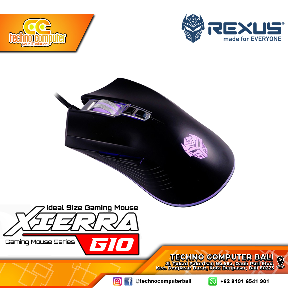 REXUS XIERRA G10 7D Black - Gaming Mouse