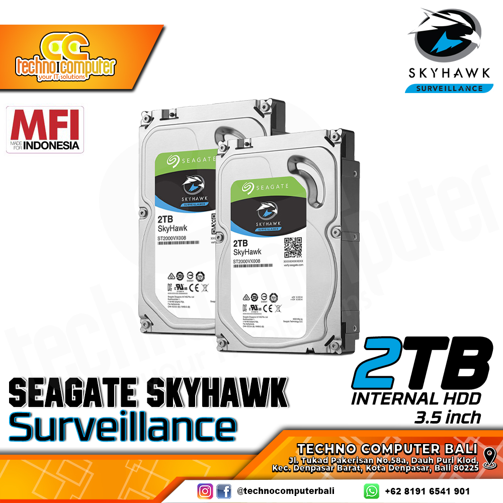 HDD INTERNAL CCTV 3.5 inch SEAGATE SKYHAWK Surveillance 2TB