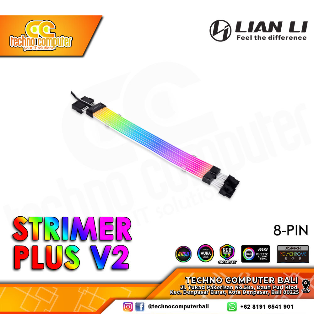 LIAN LI STRIMER PLUS V2 A-RGB 8-PIN - GPU/VGA Extension Cable