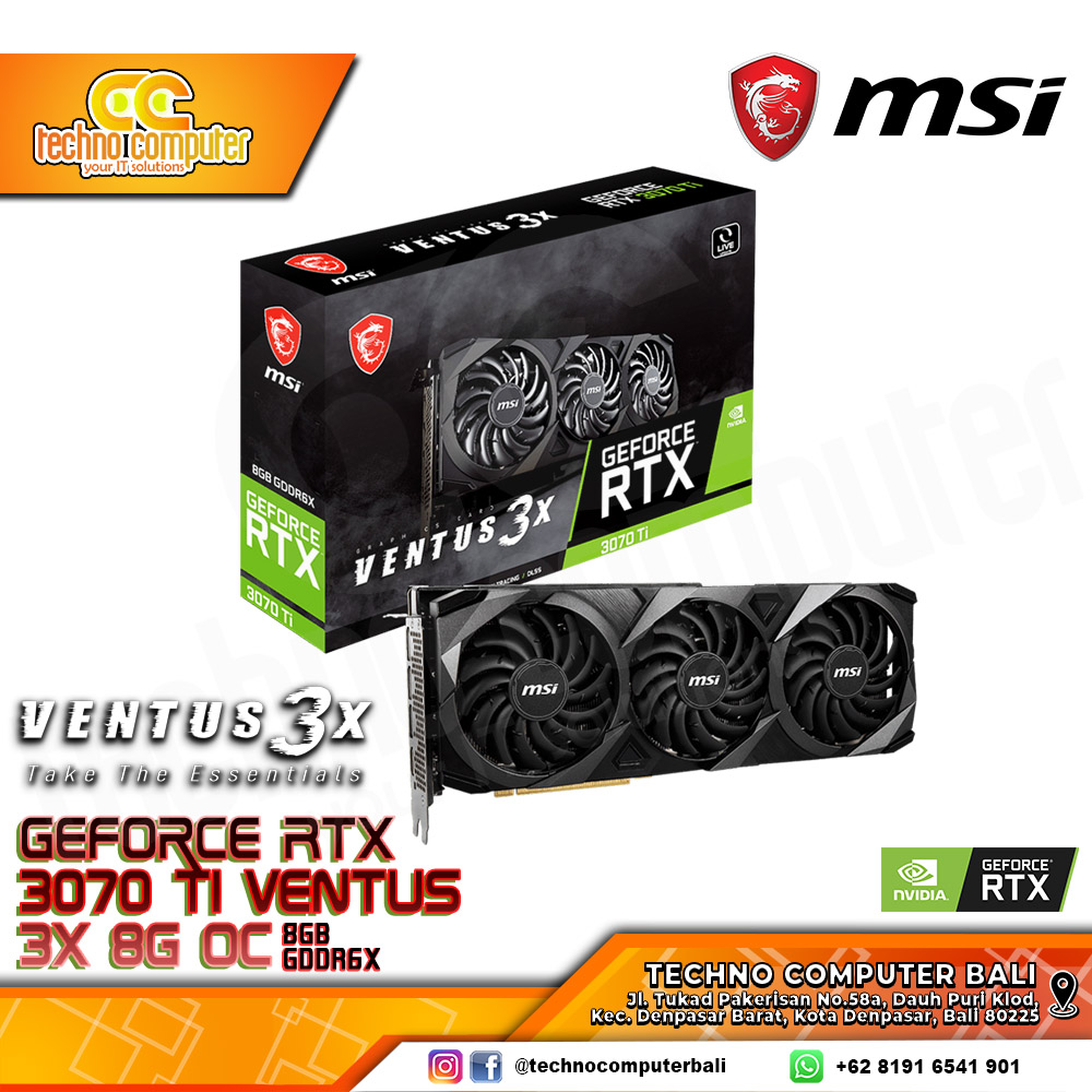 MSI NVIDIA GeForce RTX 3070 TI VENTUS 3x OC Edition 8GB GDDR6X