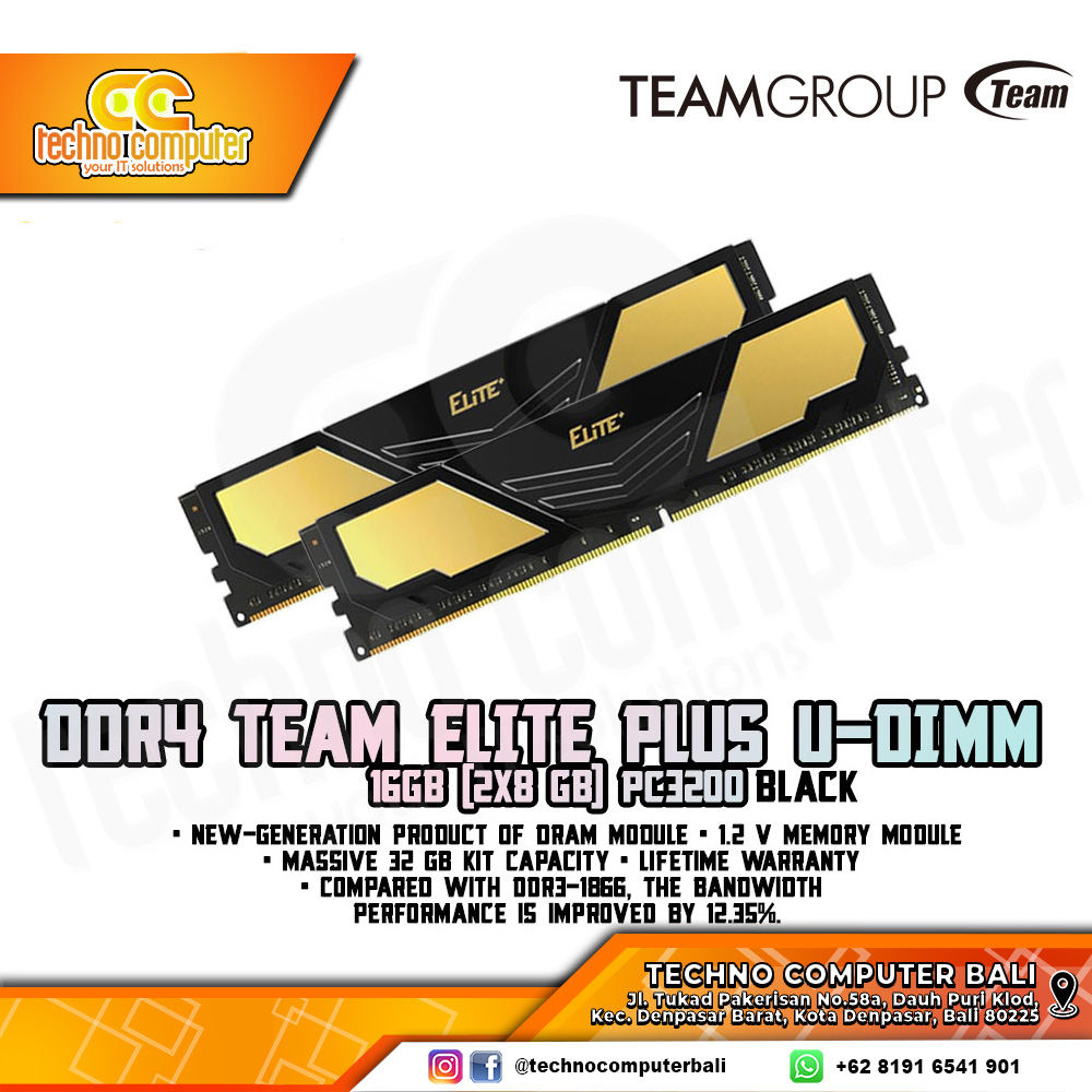 DDR4 TEAM ELITE PLUS 16GB (2x8GB) Kit 3200MHz