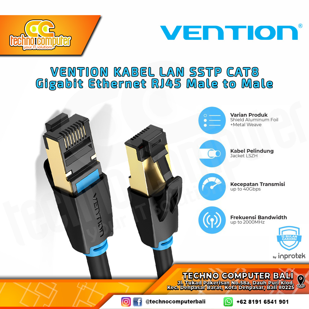 VENTION KABEL JARINGAN - LAN Cat8 SSTP Gigabit Network Patch - IKA 8M