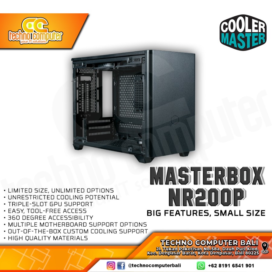 CASING COOLERMASTER MASTERBOX NR200P Black - Mini Tower ITX Case