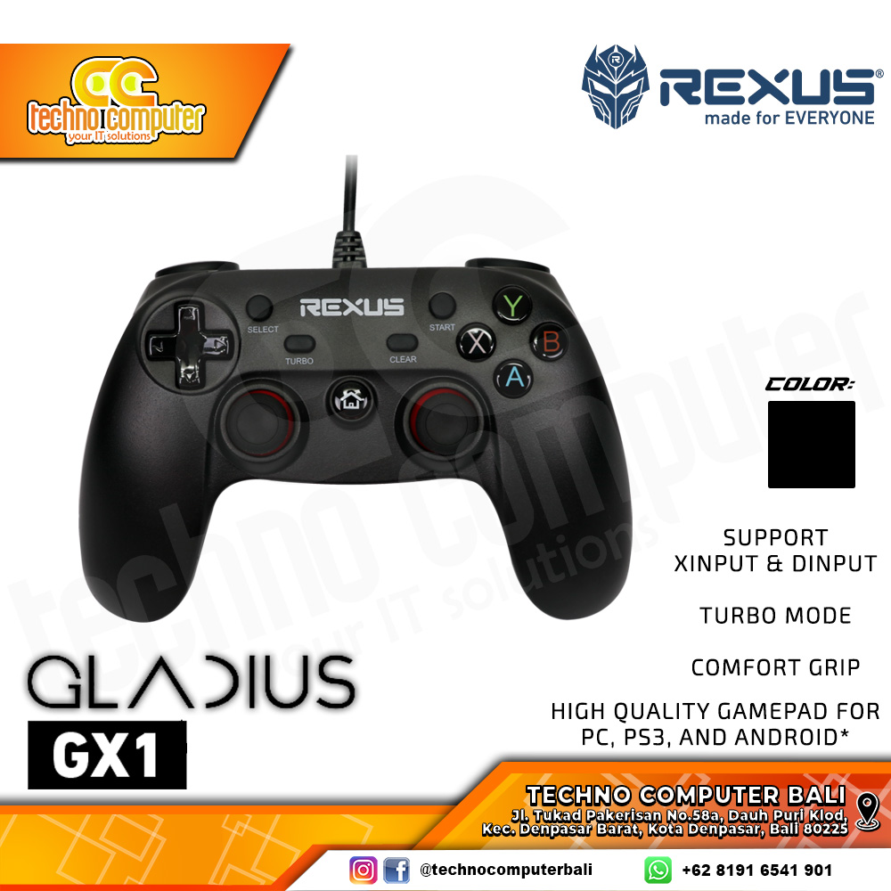 GAMEPAD REXUS GLADIUS GX1 - Black