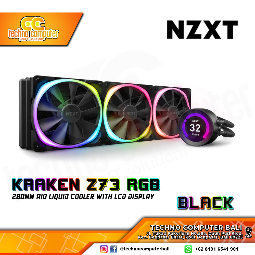 NZXT KRAKEN Z73 RGB Black - CPU Cooler - 360mm AIO Liquid Cooler with LCD Display