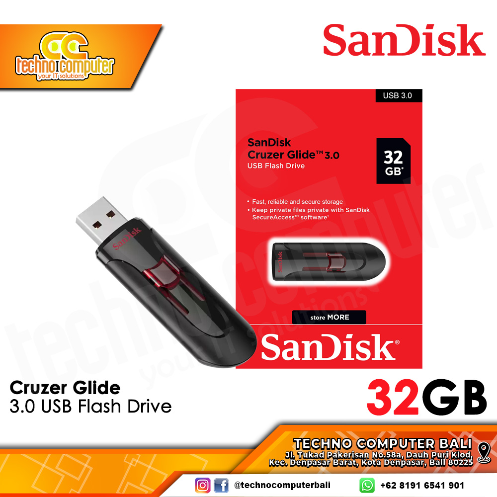 FLASHDISK SANDISK 32GB Cruzer Glide USB 3.0 