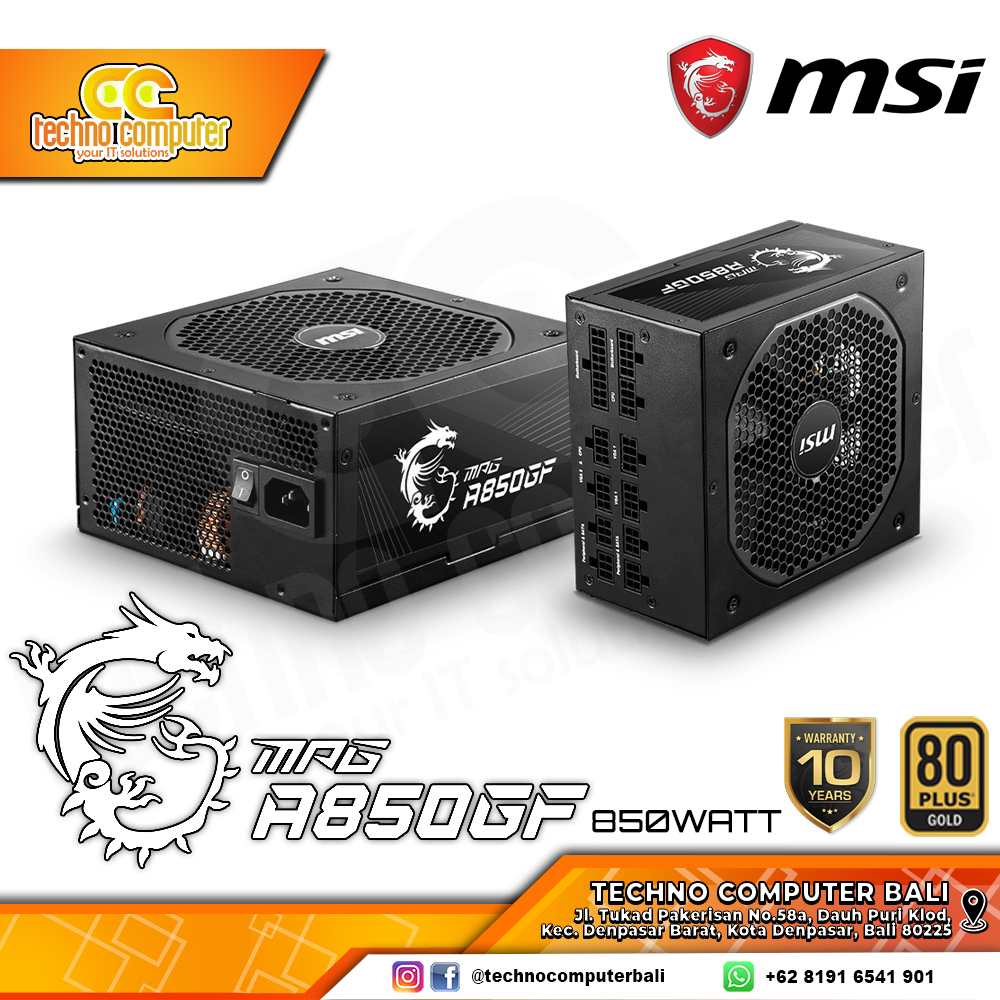 MSI MPG A850GF 850W 80+ Gold - Full Modular