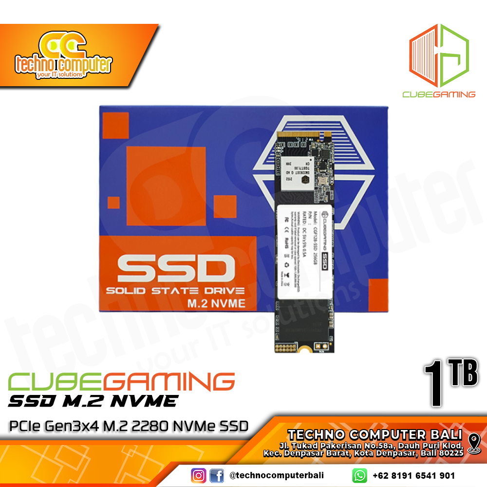SSD CUBE GAMING M.2 NVMe 2280 PCIe Gen3 x4 - 1TB