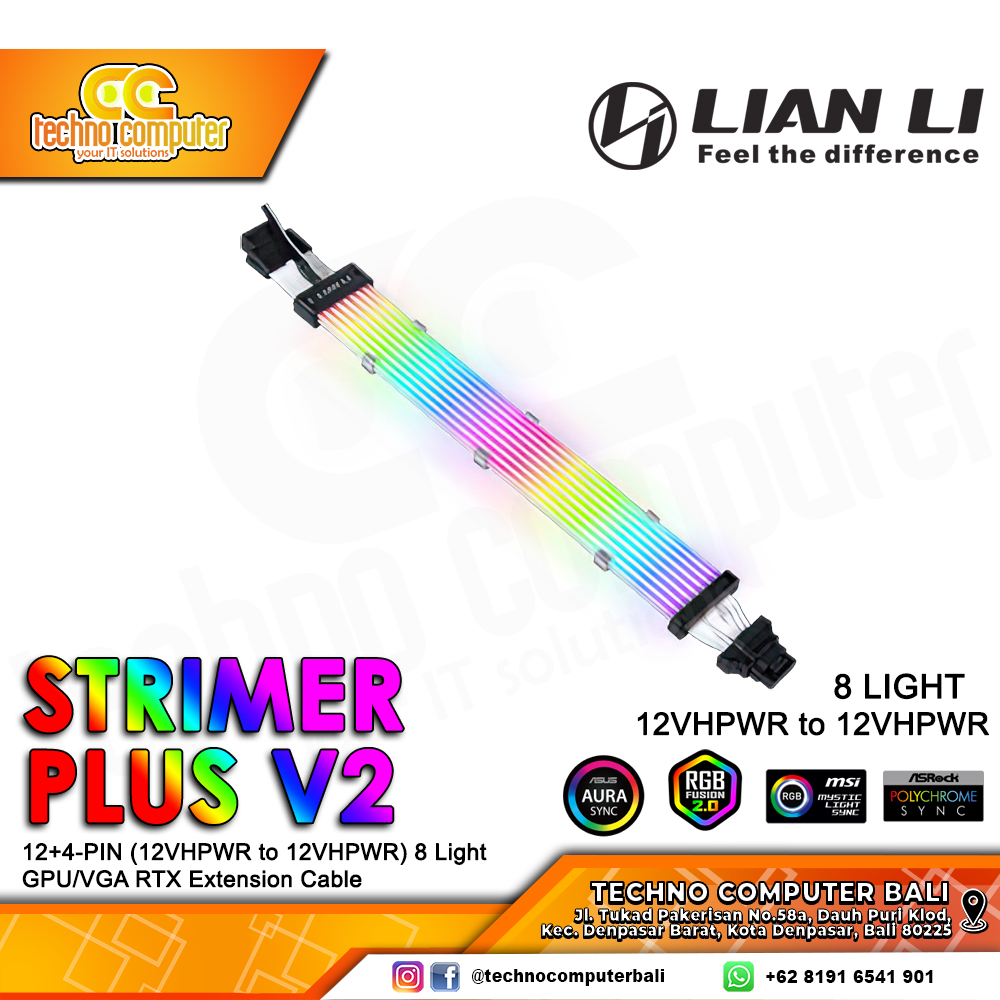 LIAN LI STRIMER PLUS V2 A-RGB 12+4-PIN (12VHPWR) 8 Light - GPU/VGA Extension Cable