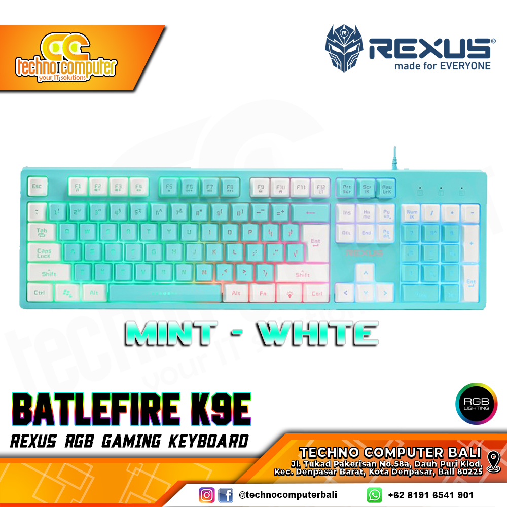 REXUS BATTLEFIRE RX-K9E Mint/White - Gaming Keyboard