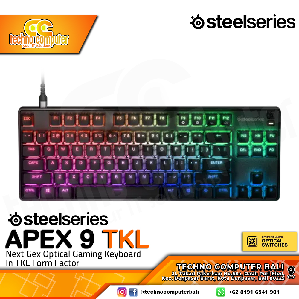 STEELSERIES APEX 9 TKL - Linear OptiPoint Optical Switch - Gaming Keyboard