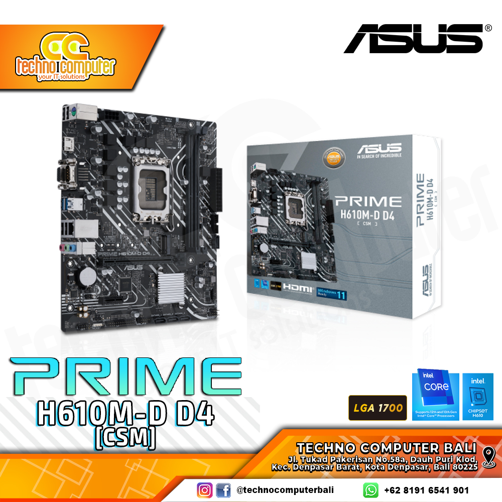 ASUS PRIME H610M-D D4 (CSM) - mATX, LGA1700, H610, DDR4