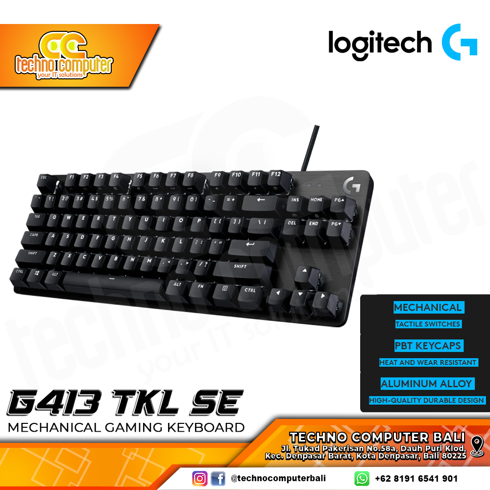 LOGITECH G413 TKL SE - Mechanical Tactile Switch - Gaming Keyboard