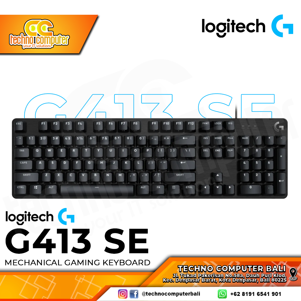 LOGITECH G413 SE Full Size - Mechanical Tactile Switch - Gaming Keyboard