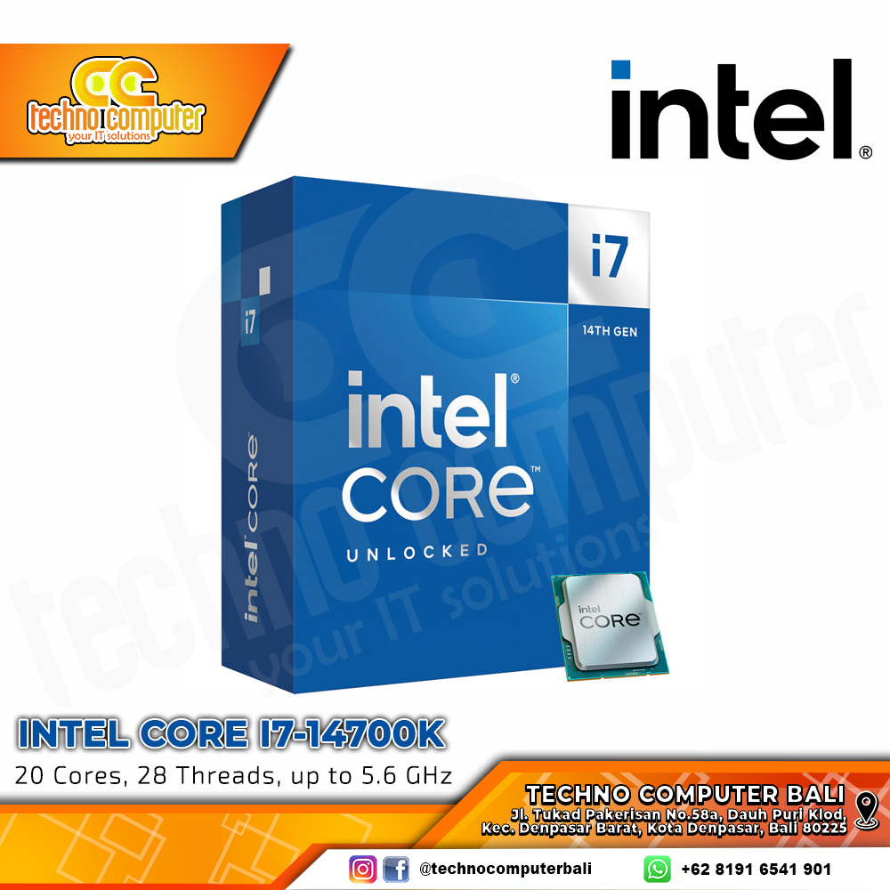 PROCESSOR INTEL CORE I7-14700K - 20 Cores 28 Threads Up to 5.60GHz - Socket LGA1700