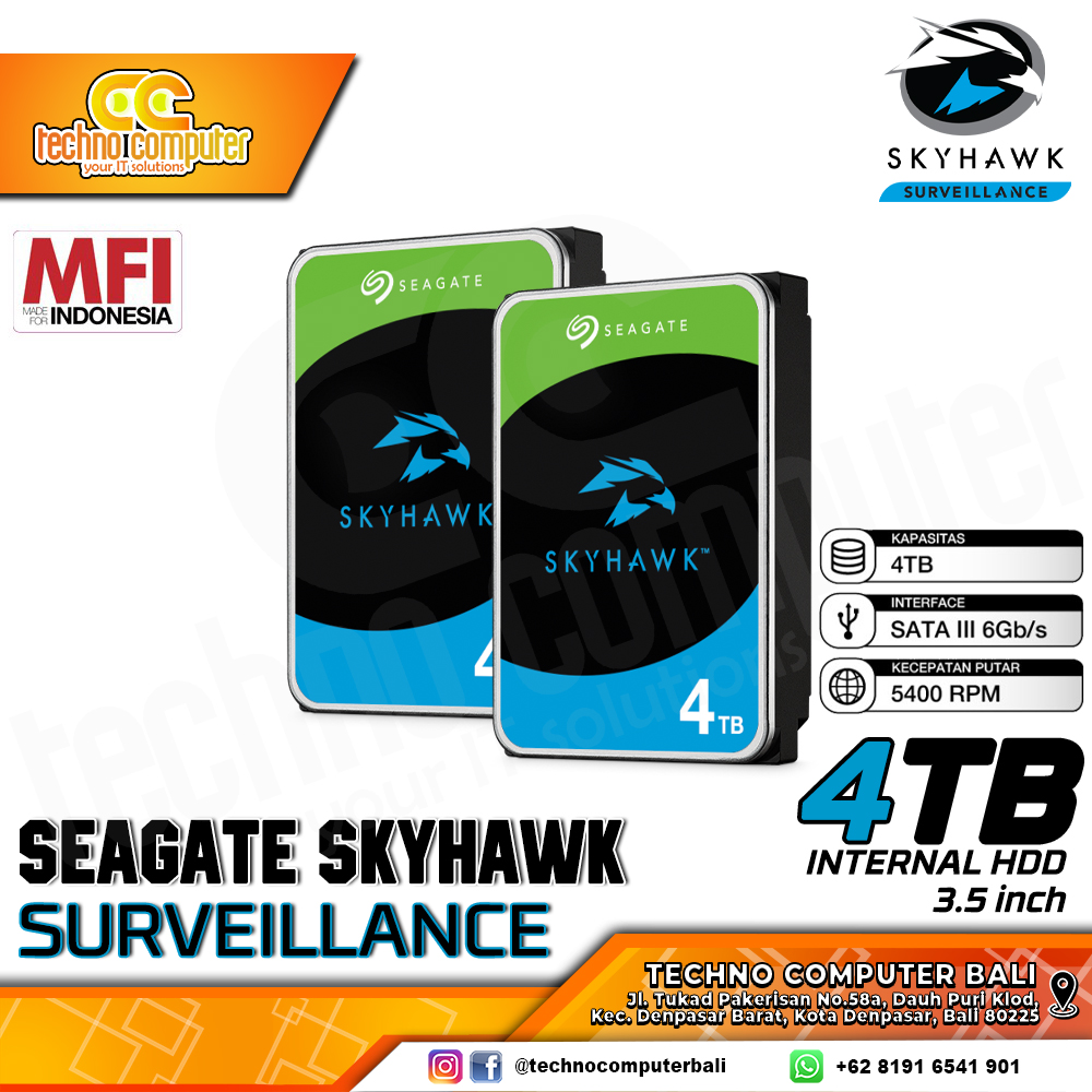 HDD INTERNAL CCTV 3.5 inch SEAGATE SKYHAWK Surveillance 4TB