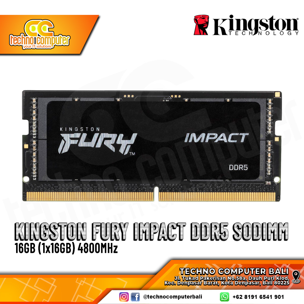 SODIMM DDR5 KINGSTON FURY 16GB (1x16GB) Single 4800MHz