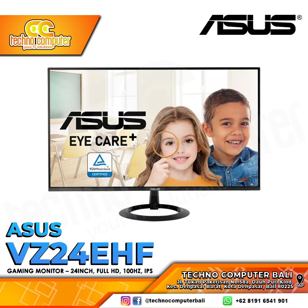ASUS VZ24EHF Gaming Monitor - 24 inch, FHD (1920 x 1080), IPS, 100Hz, 1ms