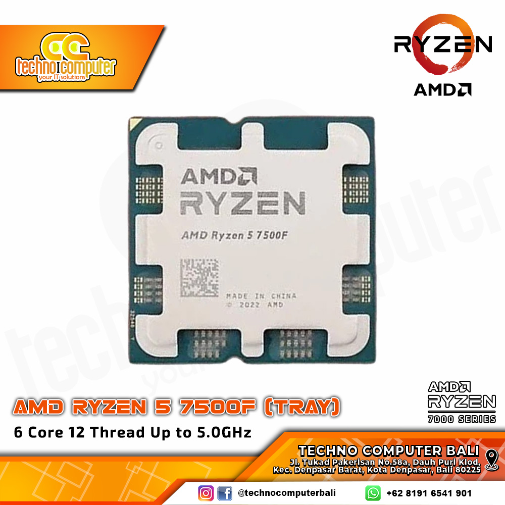 PROCESSOR AMD RYZEN 5 7500F - 6 Core 12 Thread Up to 5.0GHz - Socket AM5 (TREY)