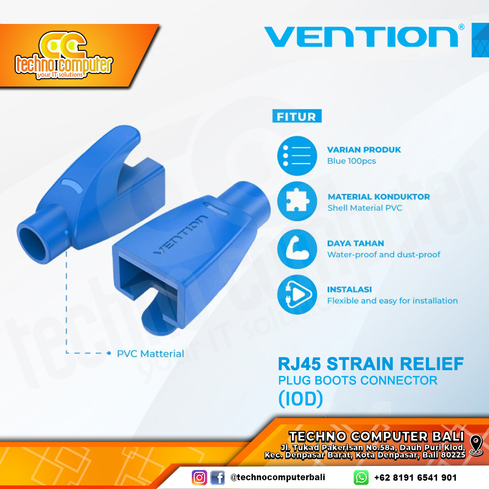 Vention Plug Boot Connector RJ45 Strain Relief Boots Connector - IOD Red