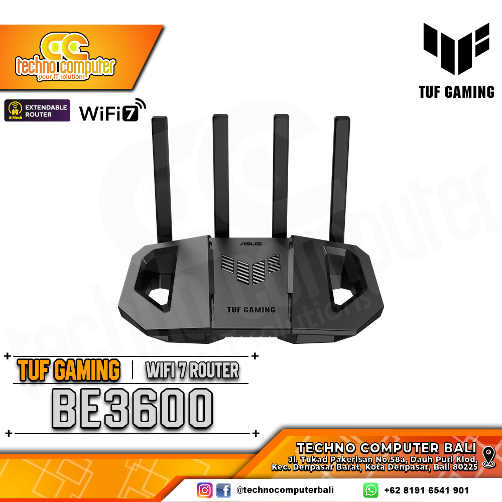 ROUTER ASUS TUF GAMING BE3600 Dual Band WiFi 7 Gigabit Wireless Router with AiMesh