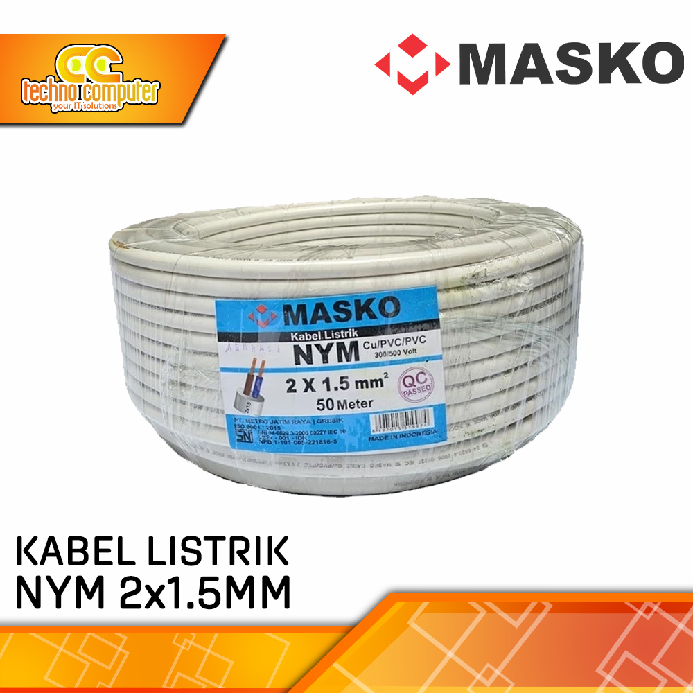 KABEL LISTRIK MASKO NYMHY 2x1.5mm WHITE