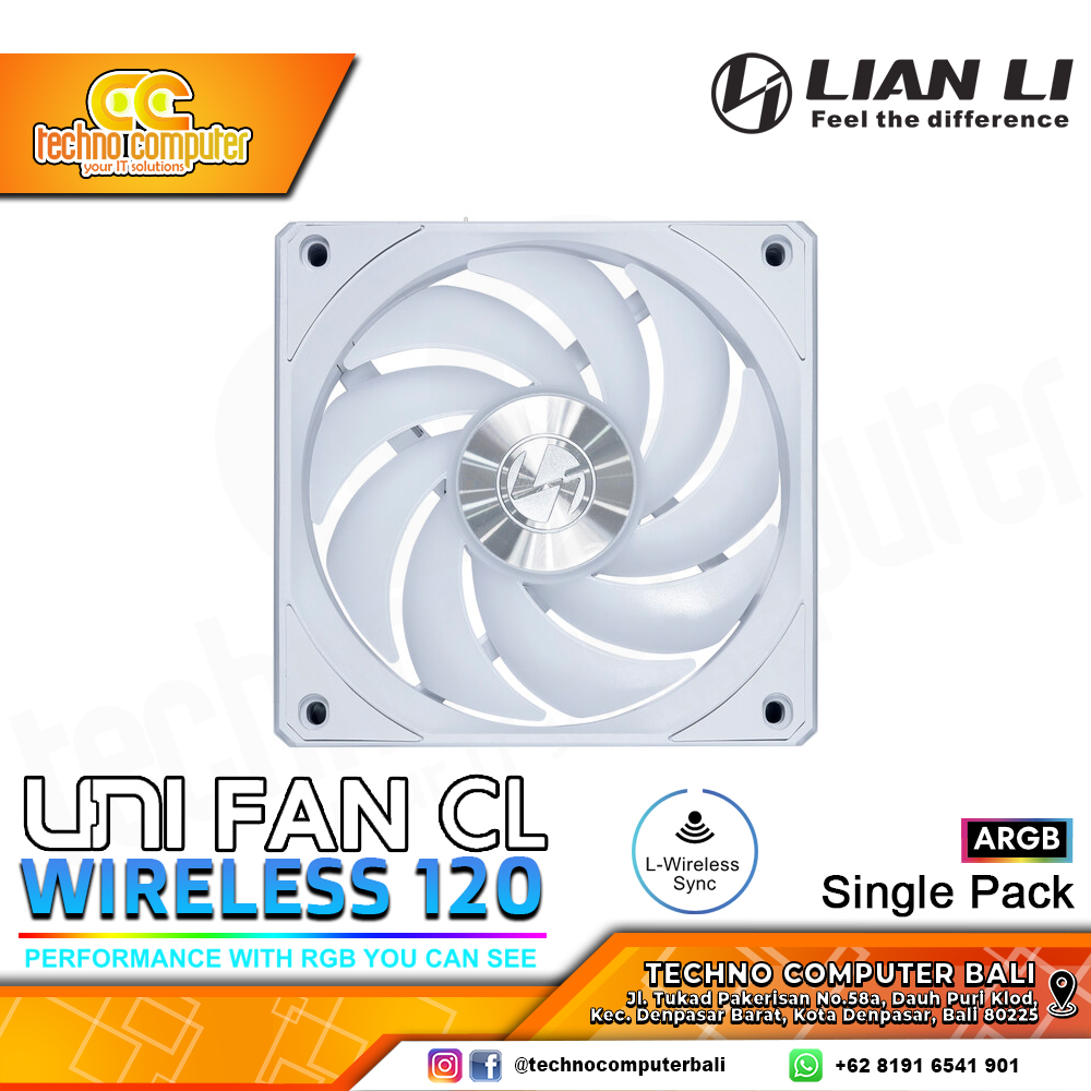 FAN CASING LIAN LI UNI FAN CL Wireless 120 White - 120mm Single Pack ARGB Fan