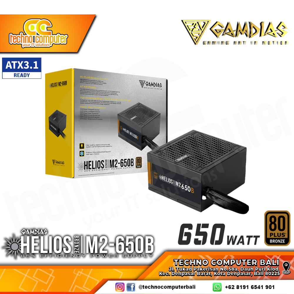 GAMDIAS HELIOS M2-650B 650W 80+ Bronze ATX 3.1 - Non Modular