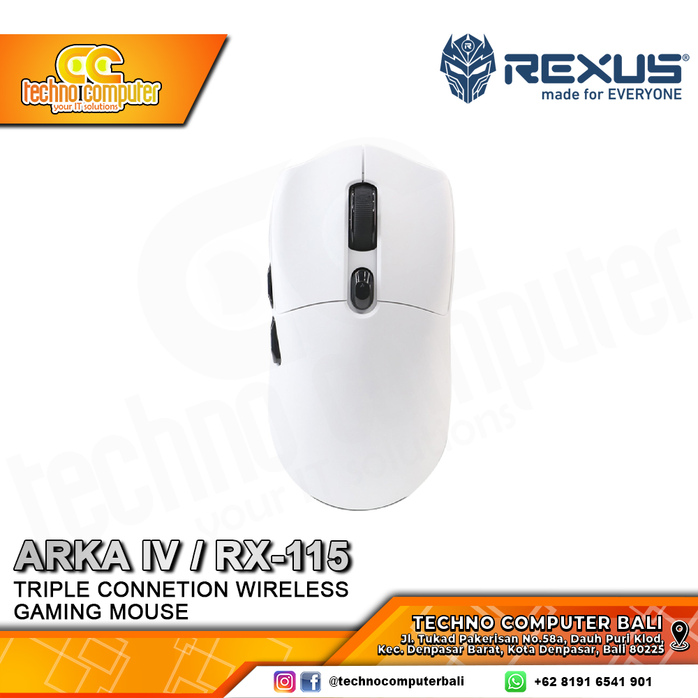 REXUS ARKA IV / RX-115 Triple Connection PAW3311 White - Gaming Mouse Wireless