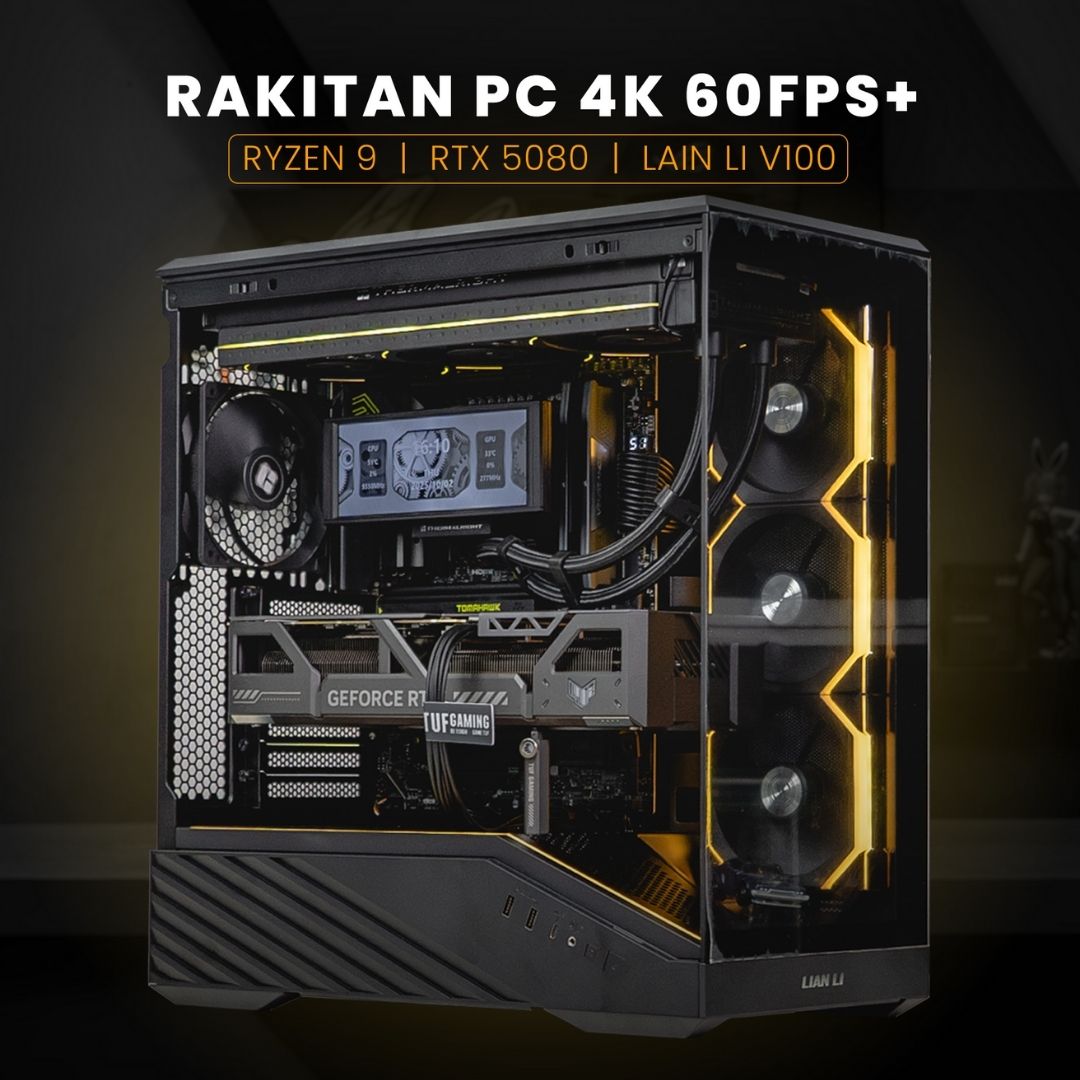 PC RAKITAN RYZEN 9 9950X3D / RTX 5080 / CASING LIAN LI VECTOR V100 Black