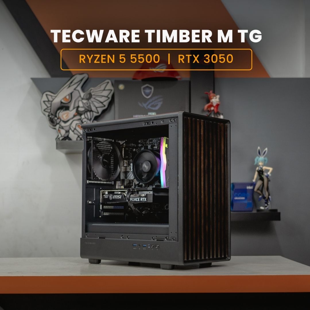 PC RAKITAN RYZEN 5 5500 / RTX 3050 8GB / TECWARE TIMBER M TG Black 