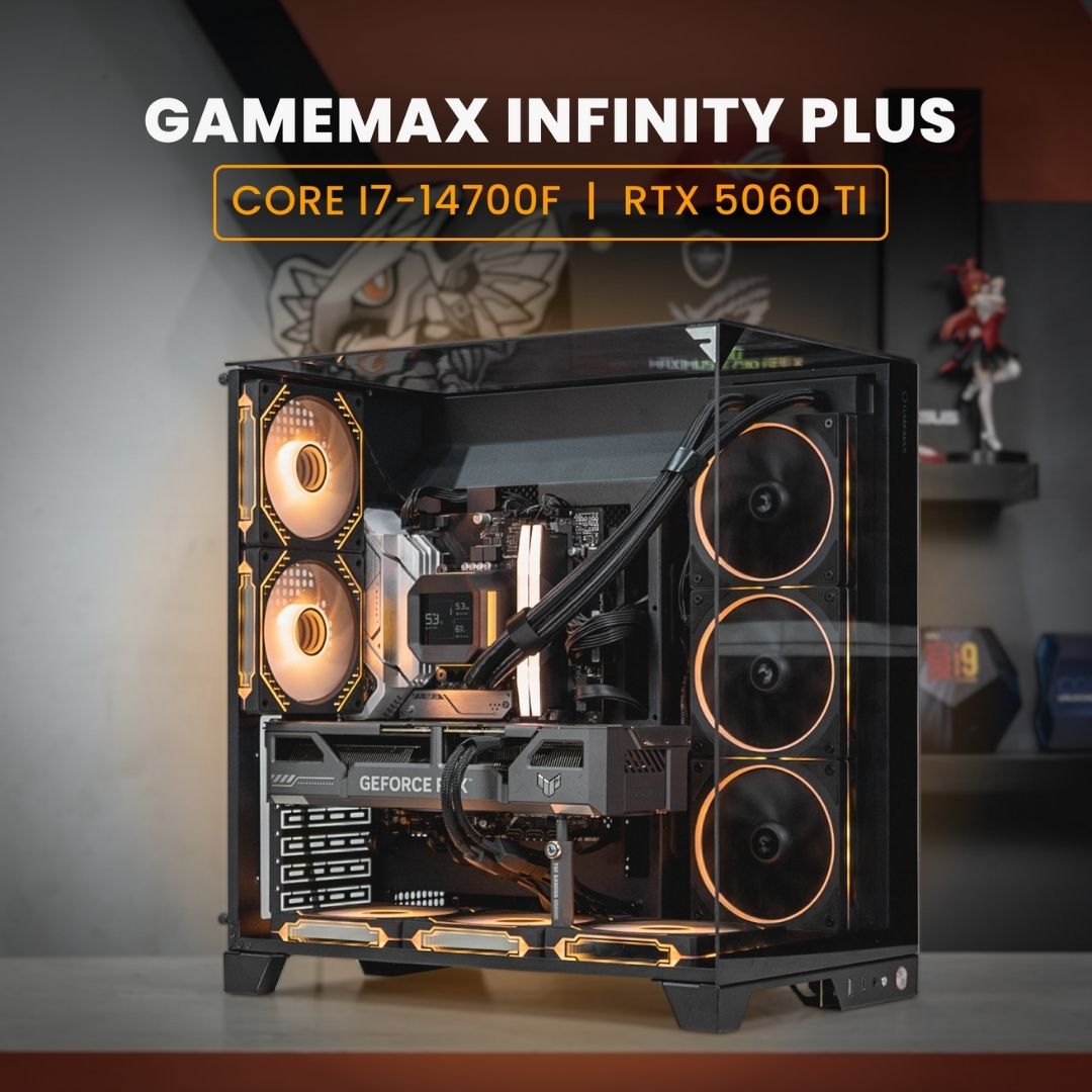 PC RAKITAN CORE I7-14700F / RTX 5060 TI / GAMEMAX INFINITY PLUS Black